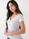 METALLIC BUDDHA LOGO V NECK TEE