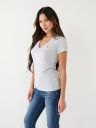 METALLIC BUDDHA LOGO V NECK TEE
