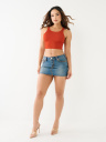 SADIE DENIM SADDLE STITCH MINI SKIRT