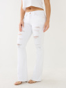 BECCA DISTRESSED MID RISE BOOTCUT JEAN