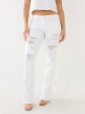 BECCA DISTRESSED MID RISE BOOTCUT JEAN