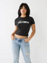 CAMISETA BABY CON DESTEÑIDO Y LOGOTIPO TRUE RELIGION