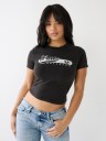 CAMISETA BABY CON DESTEÑIDO Y LOGOTIPO TRUE RELIGION