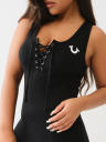 HORSESHOE LOGO LACE UP MIDI DRESS
