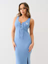 HORSESHOE LOGO LACE UP MIDI DRESS