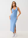HORSESHOE LOGO LACE UP MIDI DRESS