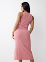 HORSESHOE LOGO LACE UP MIDI DRESS