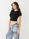 RIBBED TR CORSET CROP TEE