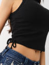 EMBROIDERED RUCHED RIB TANK