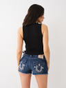 EMBROIDERED RUCHED RIB TANK
