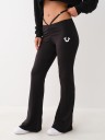 RUCHED STRAPPY FLARE LEGGING