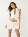 DENIM BIG T HALTER VEST