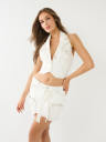 DENIM BIG T HALTER VEST