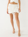 SADIE BELTED DENIM CARGO MINI SKIRT