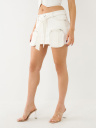 SADIE BELTED DENIM CARGO MINI SKIRT