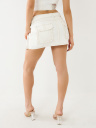 SADIE BELTED DENIM CARGO MINI SKIRT