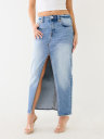 SLIT DENIM MAXI SKIRT
