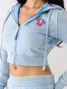 BIG T LOGO CROP HOODIE