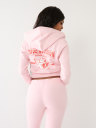SUDADERA CORTA CON CAPUCHA Y CIERRE CON LOGO BIG T