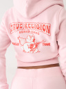 SUDADERA CORTA CON CAPUCHA Y CIERRE CON LOGO BIG T