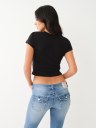 GLITTER HORSESHOE LACE UP TEE