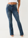 JEANS CORTE DE BOTA BECCA DE TIRO MEDIO CON BOLSILLOS CON SOLAPA