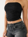 RUCHED LACE TUBE TOP