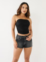 RUCHED LACE TUBE TOP