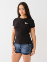 CRYSTAL HORSESHOE LOGO CREW TEE