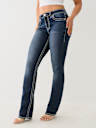 JEANS RECTOS BILLIE DE TIRO MEDIO CON SOLAPA Y SUPER T
