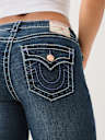 JEANS RECTOS BILLIE DE TIRO MEDIO CON SOLAPA Y SUPER T