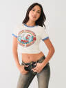 CAMISETA CORTA CON BORDE RETRO ROSA
