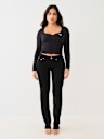 SEAMLESS NOTCH LONG SLEEVE TOP