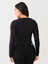 SEAMLESS NOTCH LONG SLEEVE TOP
