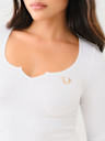 SEAMLESS NOTCH LONG SLEEVE TOP