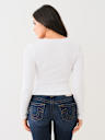 SEAMLESS NOTCH LONG SLEEVE TOP