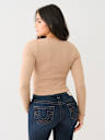 SEAMLESS NOTCH LONG SLEEVE TOP