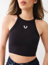 SEAMLESS HALTER CROP TOP
