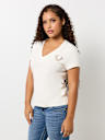 CRYSTAL HORSESHOE V NECK TEE