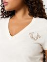 CRYSTAL HORSESHOE V NECK TEE