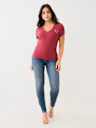 CRYSTAL HORSESHOE V NECK TEE