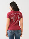 CRYSTAL HORSESHOE V NECK TEE