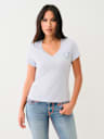 CRYSTAL OMBRE HORSESHOE V NECK TEE