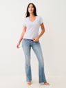 CRYSTAL OMBRE HORSESHOE V NECK TEE