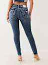 JEANS SKINNY CURVILÍNEOS JENNIE DE TIRO ALTO CON CRISTAL