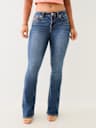 BECCA MID RISE BIG T BOOTCUT JEAN