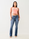 BECCA MID RISE BIG T BOOTCUT JEAN