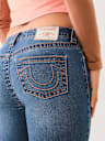 BECCA MID RISE BIG T BOOTCUT JEAN