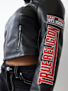 PANEL MOTO FAUX LEATHER JACKET