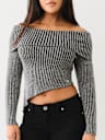 RIBBED OFF THE SHOULDER SWEATER